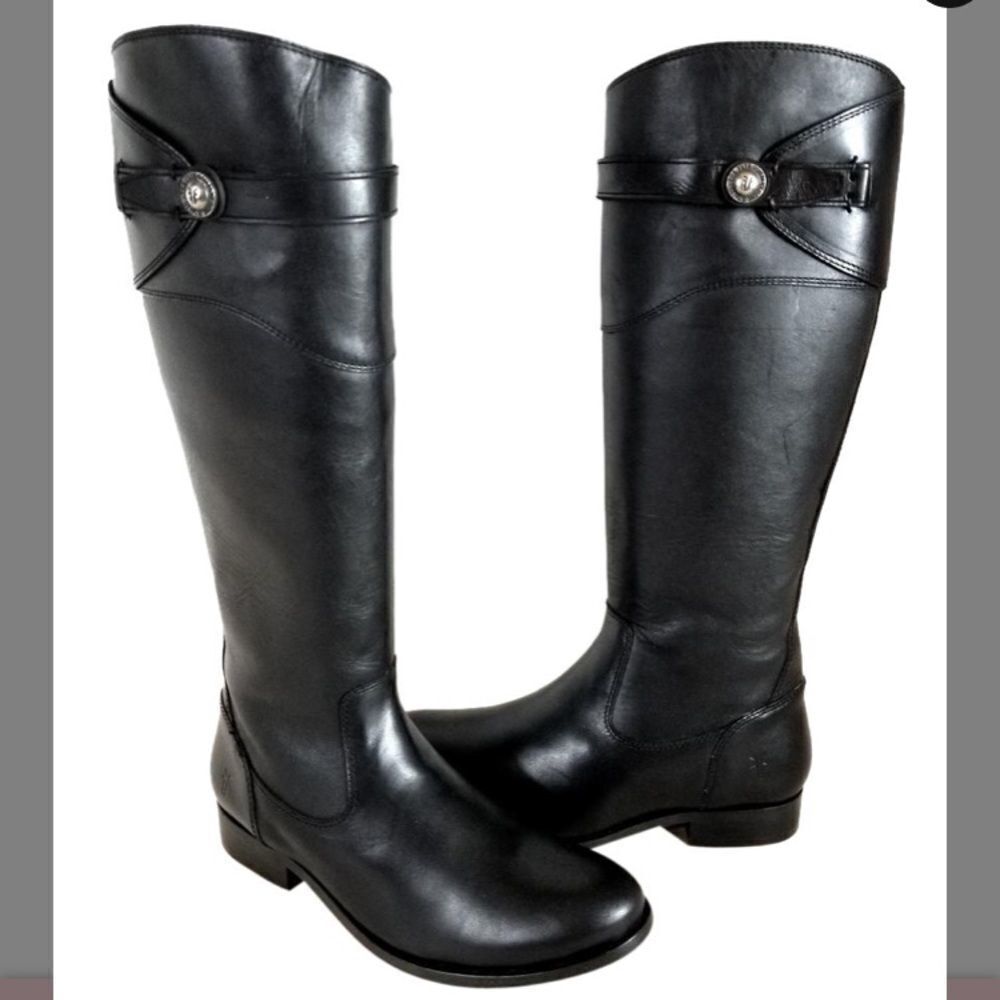 Black Leather Knee-High Boots